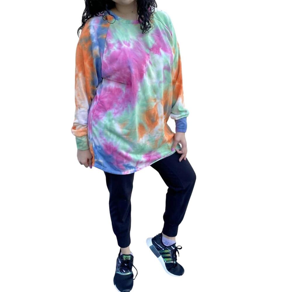 NEW ELLIS tie dye raglan tunic in berry